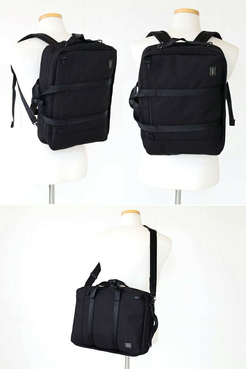 【美品 】PORTER ポーター テンション 3WAY ビジネスバッグ 黒 TENSION（PORTER） ポーター テンション 3WAYブリーフケース 627-16561