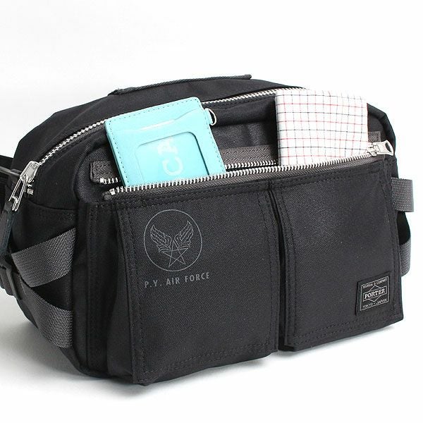 ポーター　P.Y. AIR FORCE PORTER ボディバッグ ブラック PORTER FLYING ACE(ポーター フライングエース) SHOULDER BAG | 吉田