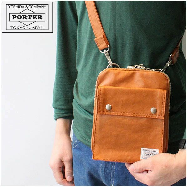 PORTER ポーター ショルダーバッグ フリースタイル 茶 斜め掛け