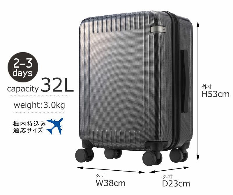 ace. パリセイド3-Z スーツケース 32L | TOZAI NANBOKUYA