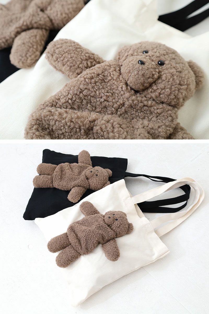メリージェニー型抜きくまさんbag♡ショルダーバッグトートバッグかなしいくま古着 merry jenny - メリージェニー型抜きくまさんbag♡ショルダーバッグ