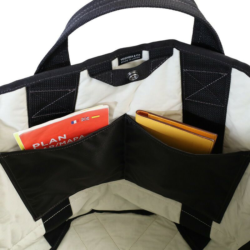 Porter アイボリー トートバッグ 外ポケット付き PORTER GIRL BOYFRIEND TOTE(ポーターガール ボーイフレンド トート