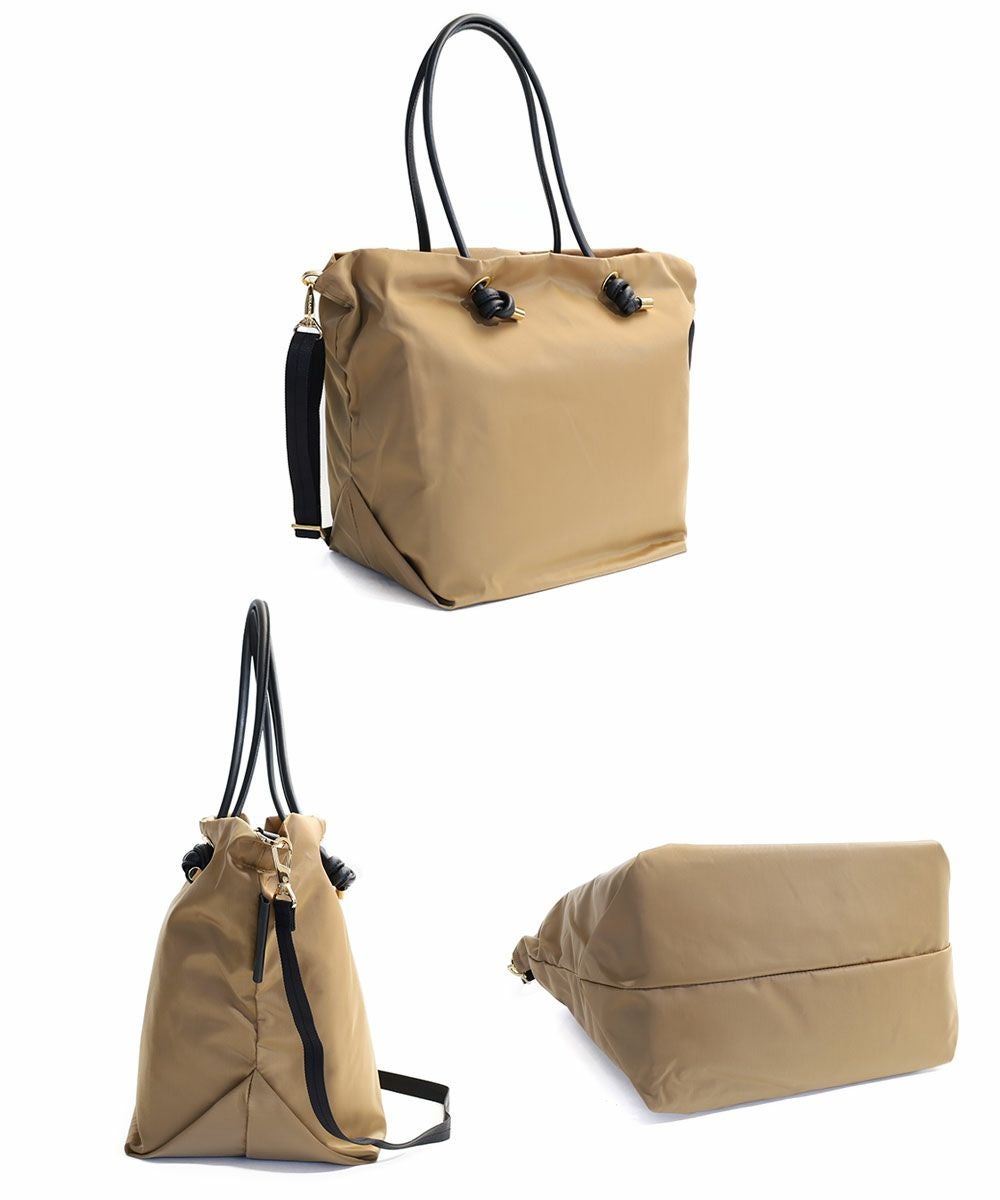 タイムセール10%OFF】VIOLAd'ORO ノットハンドルナイロン トートバッグ