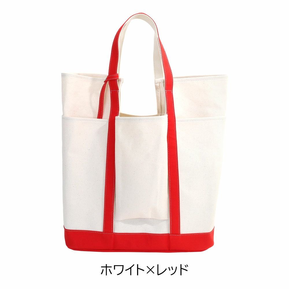   トートバッグ ホワイト/レッド CACTA 帆布 トートバッグ | TOZAI NANBOKUYA