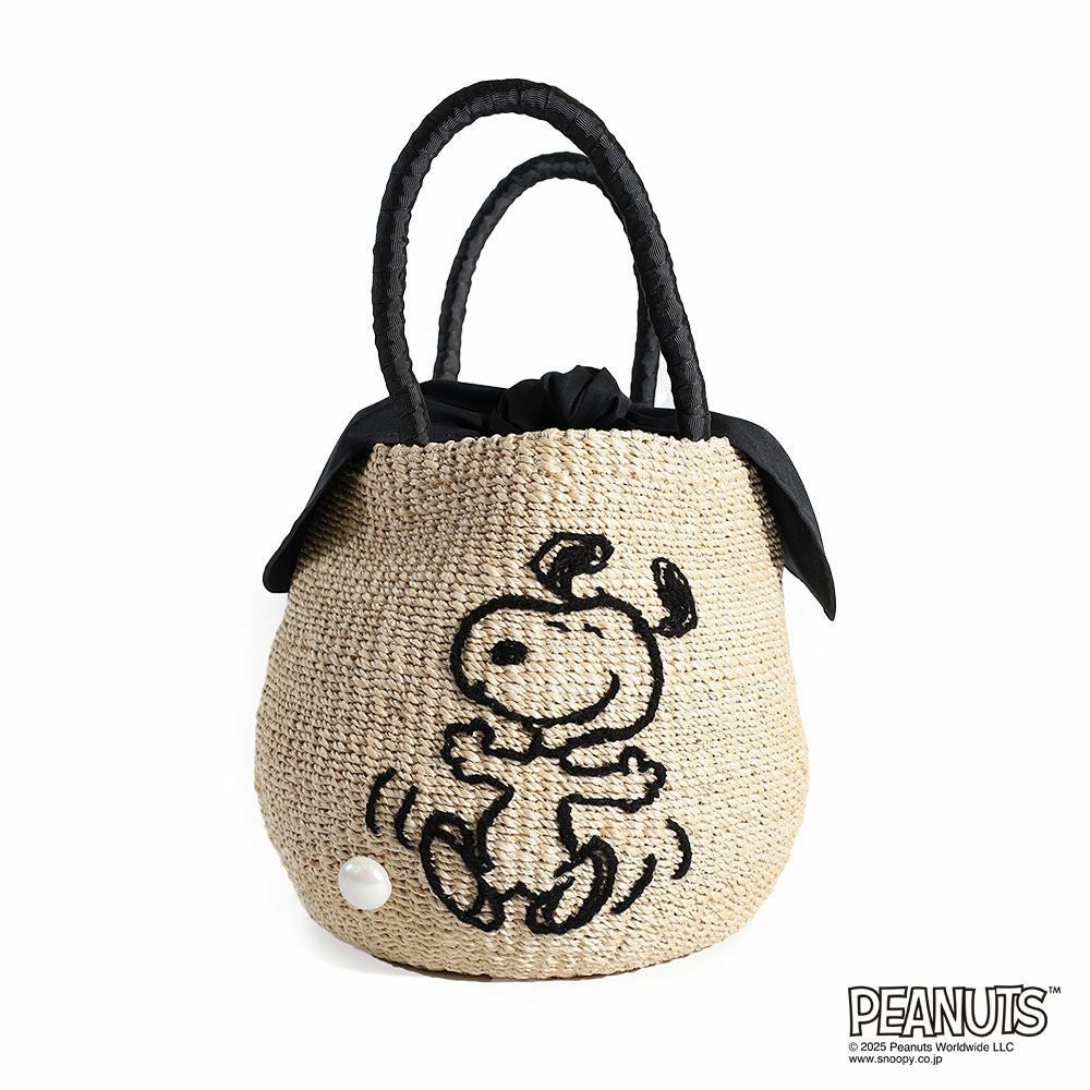 ピーナッツ　スヌーピー 籐かごバッグ　a-jolie KIS design PEANUTS × a-jolie コラボレーション かごバッグ | TOZAI NANBOKUYA