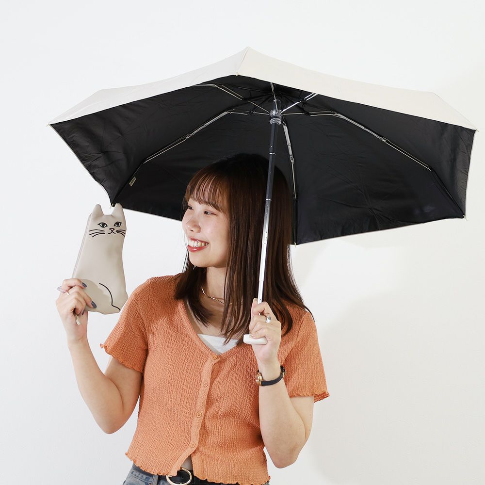 because PUおでかけキャット 折り畳み日傘 | TOZAI NANBOKUYA