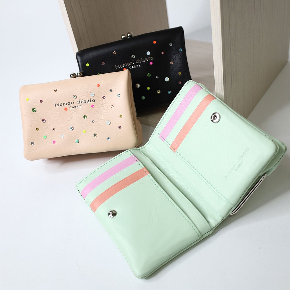 tsumori chisato CARRY キラキラ石 がま口二つ折財布 | TOZAI NANBOKUYA